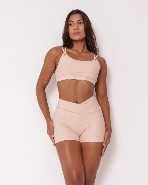 Conjunto Short Básico Cós Cruzado Light + Top Lu