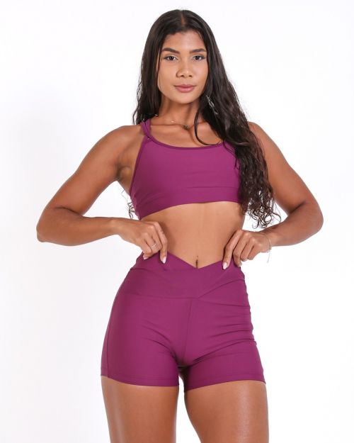Conjunto Short Básico Cós Cruzado Light + Top Lu