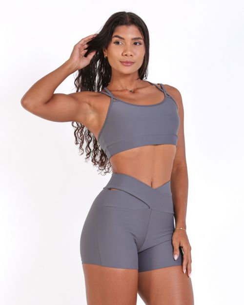 Conjunto Short Básico Cós Cruzado Light + Top Lu