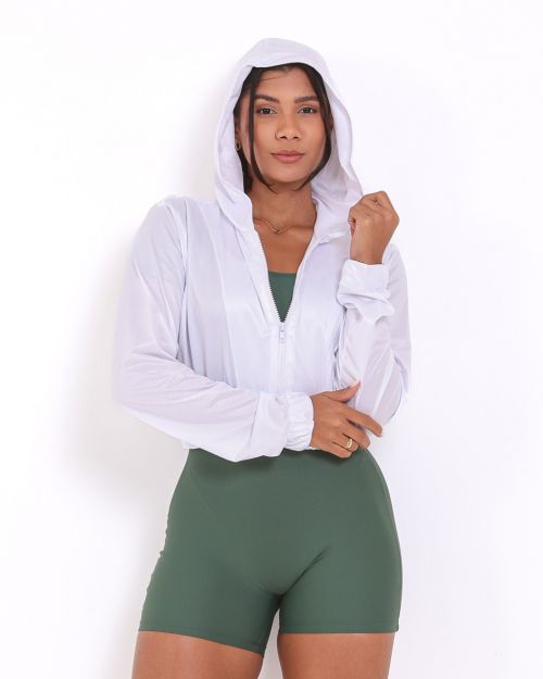 Jaqueta Cropped Corta-Vento Ultra Leve