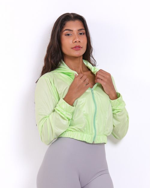 Jaqueta Cropped Corta-Vento Ultra Leve