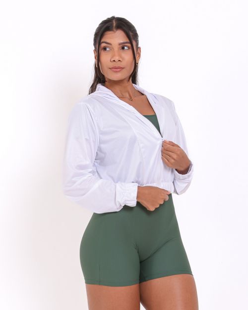 Jaqueta Cropped Corta-Vento Ultra Leve