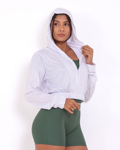 Jaqueta Cropped Corta-Vento Ultra Leve