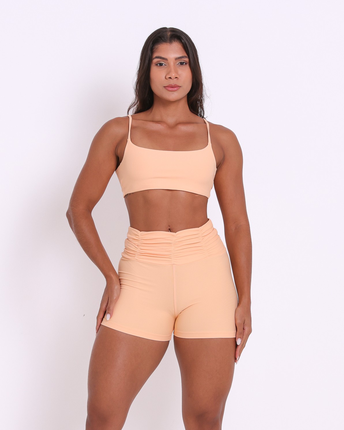 Conjunto Short Básico Cós Franzido Light + Top Ju