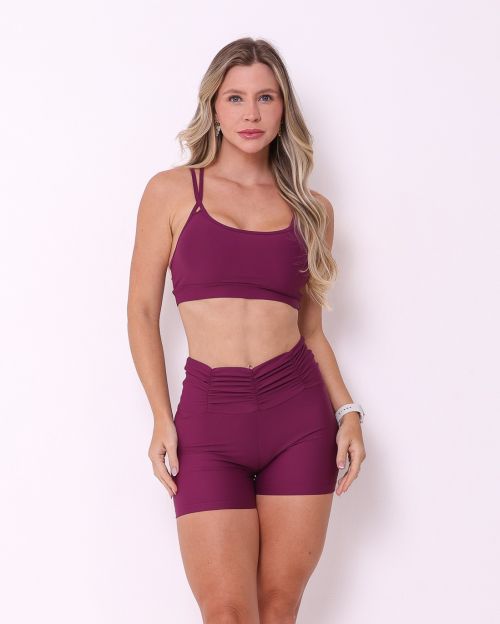 Conjunto Short Básico Cós Franzido Light + Top Lu