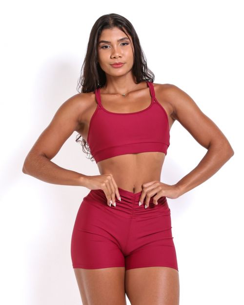 Conjunto Short Básico Cós Franzido Light + Top Lu