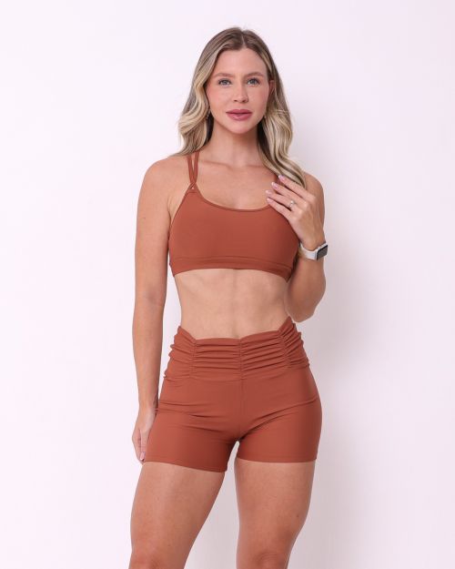 Conjunto Short Básico Cós Franzido Light + Top Lu