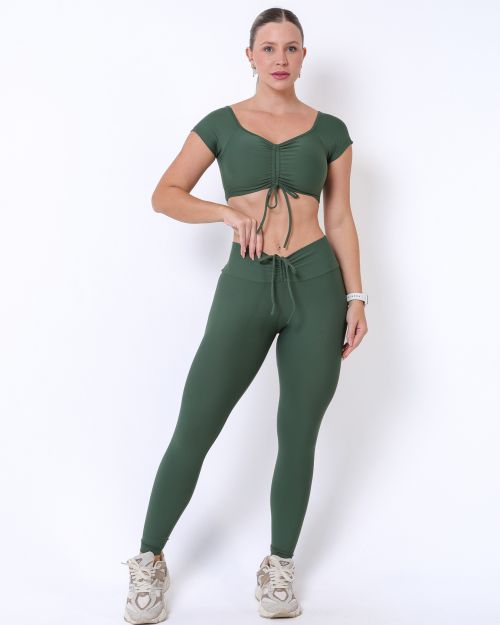 Conjunto Cal�a Legging Empina Light + Top Manguinha
