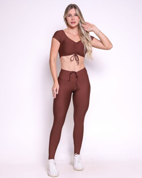 Conjunto Cal�a Legging Empina Light + Top Manguinha