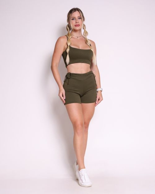 Conjunto Short Empina Ajuste Valência + Top Bruna