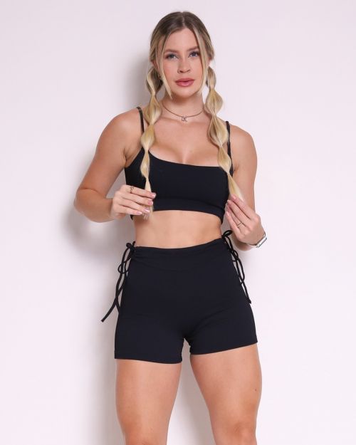 Conjunto Short Empina Ajuste Valência + Top Bruna