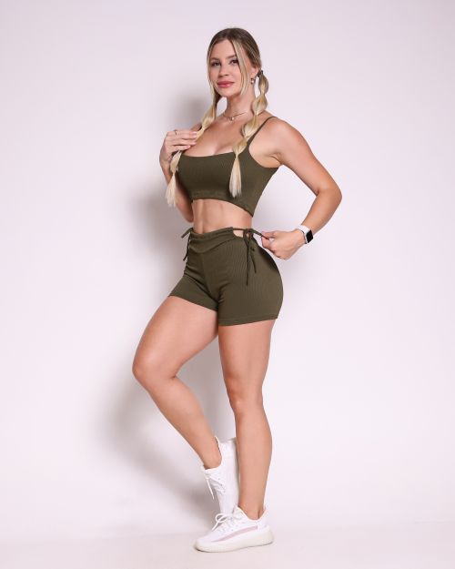 Conjunto Short Empina Ajuste Valência + Top Bruna