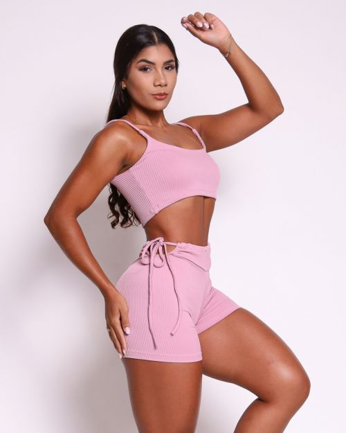 Conjunto Short Empina Ajuste Valência + Top Bruna