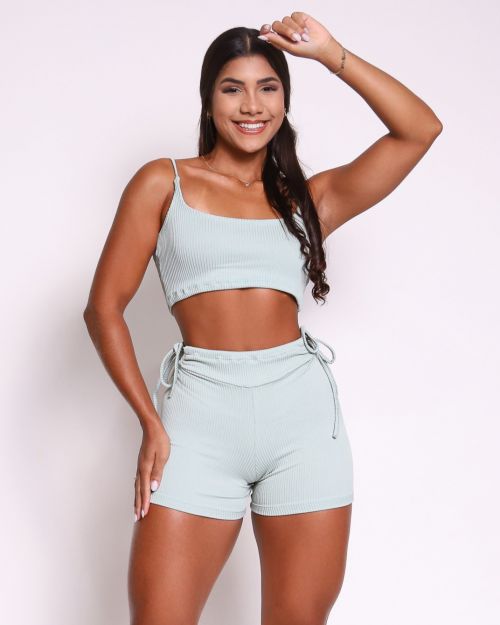 Conjunto Short Empina Ajuste Valência + Top Bruna