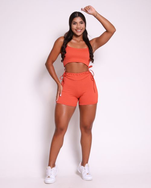 Conjunto Short Empina Ajuste Valência + Top Bruna