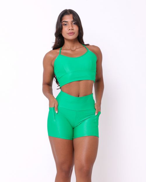 Conjunto Short Bolso Duplo Compressão + Top Kelly