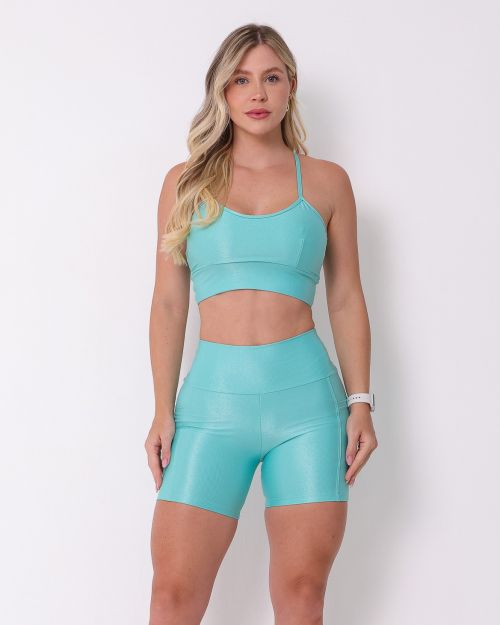 Conjunto Short Bolso Duplo Compressão + Top Kelly