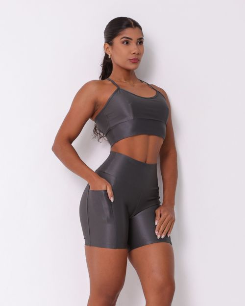 Conjunto Short Bolso Duplo Compressão + Top Kelly
