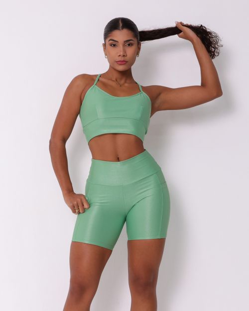Conjunto Short Bolso Duplo Compressão + Top Kelly