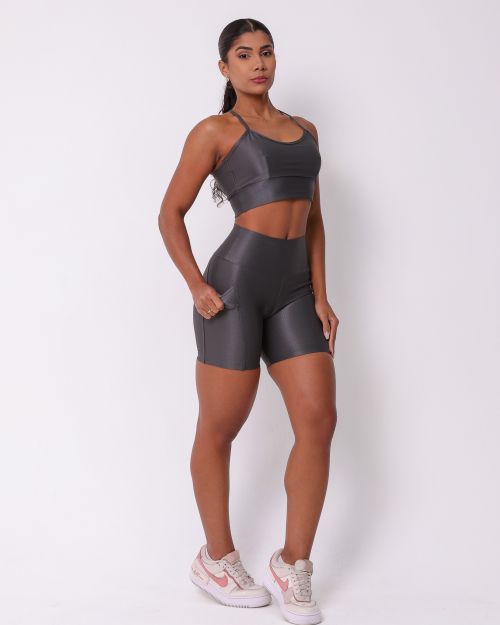 Conjunto Short Bolso Duplo Compressão + Top Kelly