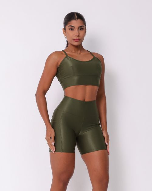 Conjunto Short Bolso Duplo Compressão + Top Kelly