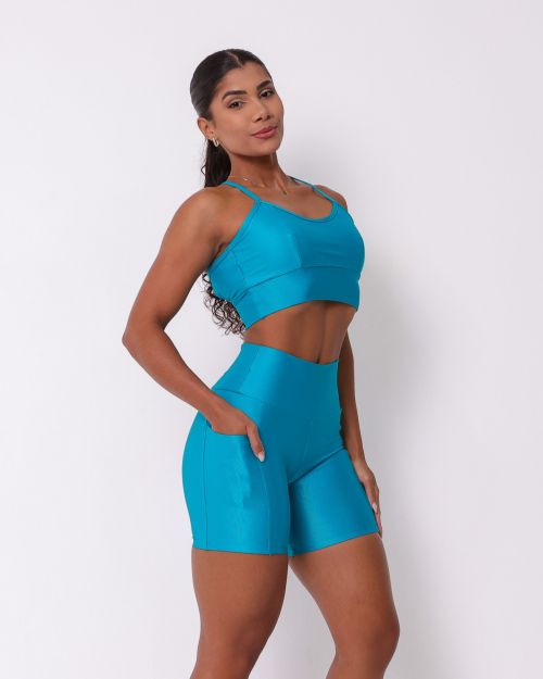 Conjunto Short Bolso Duplo Compressão + Top Kelly
