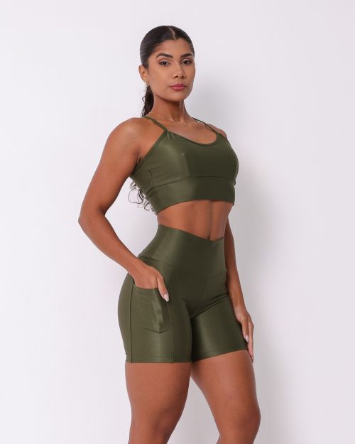 Conjunto Short Bolso Duplo Compressão + Top Kelly