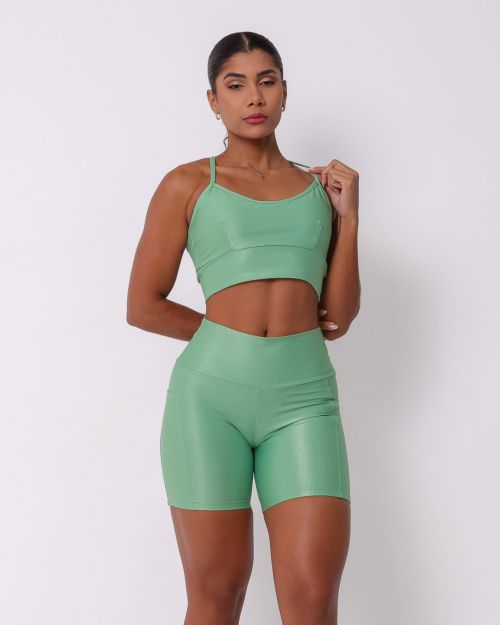 Conjunto Short Bolso Duplo Compressão + Top Kelly