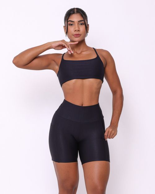 Conjunto Short Bolso Duplo Compressão + Top Ju
