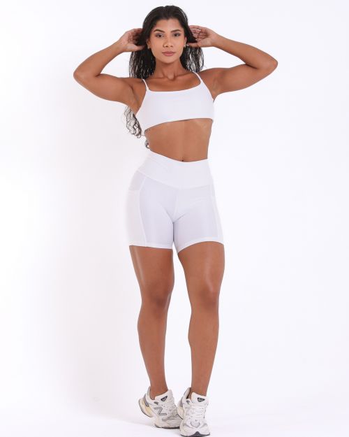 Conjunto Short Bolso Duplo Compressão + Top Ju