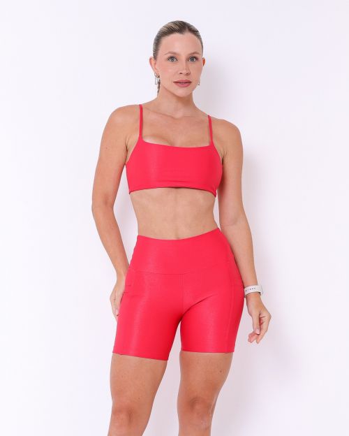 Conjunto Short Bolso Duplo Compressão + Top Ju