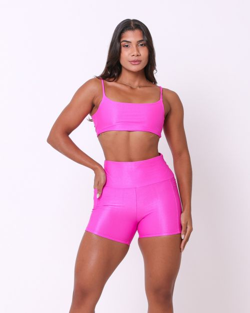 Conjunto Short Bolso Duplo Compressão + Top Ju