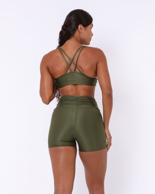 Conjunto Short Básico Cós Franzido Compressão + Top Lu