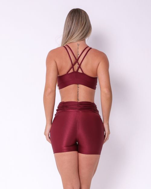 Conjunto Short Básico Cós Franzido Compressão + Top Lu