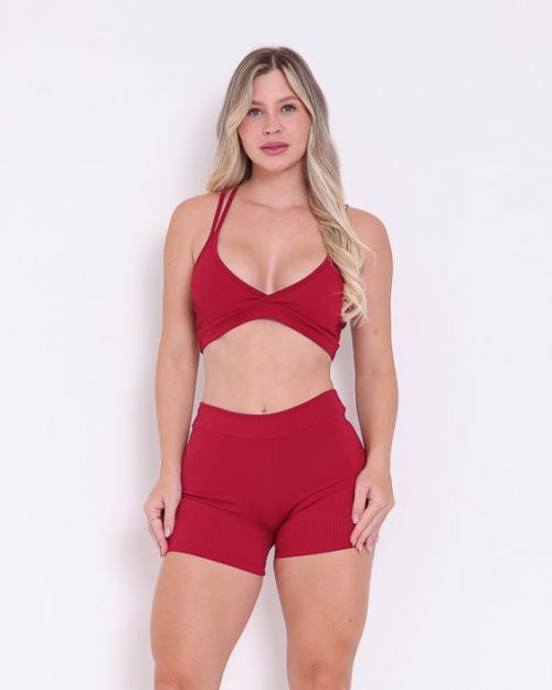 Conjunto Short Básico Cós Fino Valência + Top Vivi