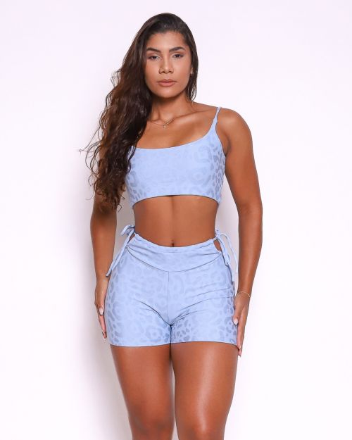 Conjunto Short Empina Ajuste New Onça Fit + Top Bruna