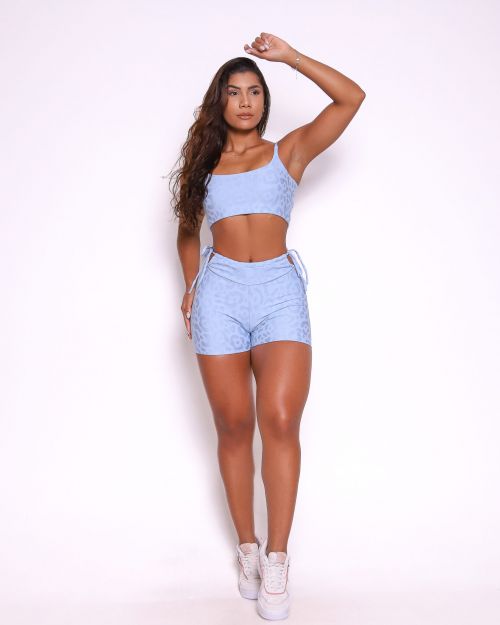 Conjunto Short Empina Ajuste New Onça Fit + Top Bruna