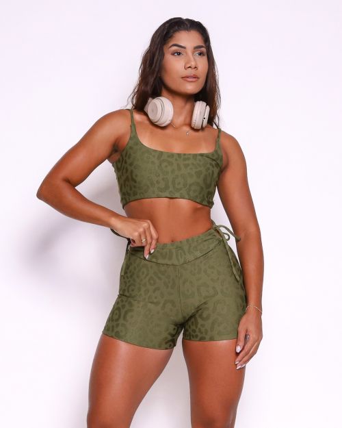 Conjunto Short Empina Ajuste New Onça Fit + Top Bruna