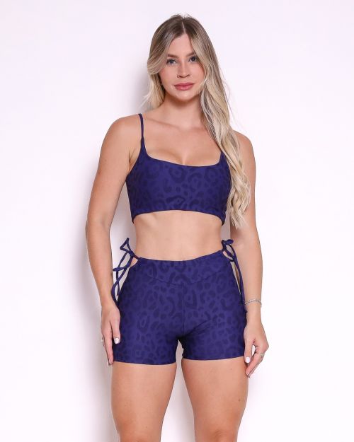 Conjunto Short Empina Ajuste New Onça Fit + Top Bruna