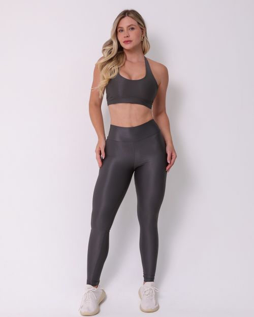 Conjunto Calça Legging Básica Compressão + Top Jhully