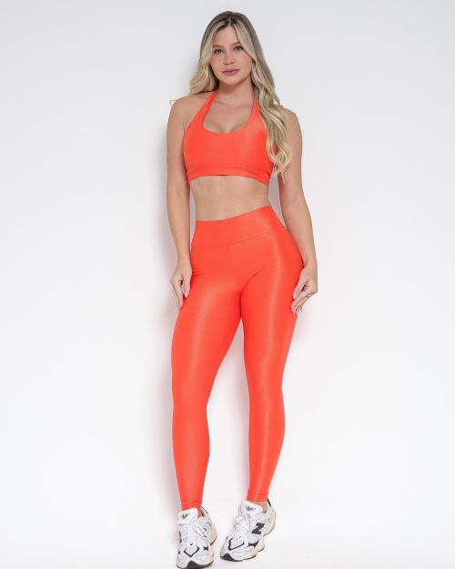 Conjunto Calça Legging Básica Compressão + Top Jhully