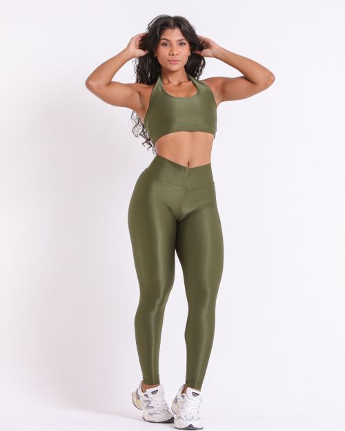 Conjunto Calça Legging Básica Compressão + Top Jhully