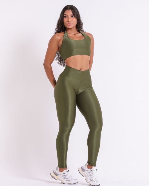 Conjunto Calça Legging Básica Compressão + Top Jhully