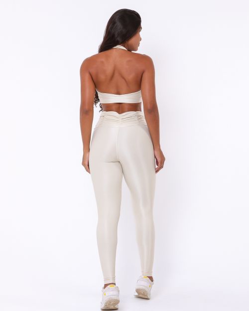 Conjunto Calça Básica Cós Franzido Compressão + Top Jhully