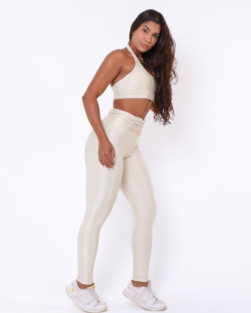 Conjunto Calça Básica Cós Franzido Compressão + Top Jhully