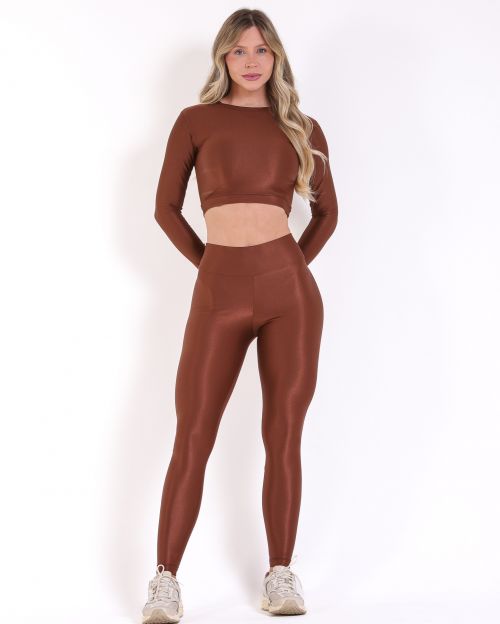 Conjunto Calça Legging Básica Compressão + Top Maria