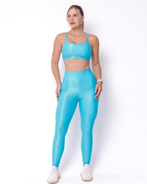 Conjunto Calça Legging Básica Compressão + Top Paula