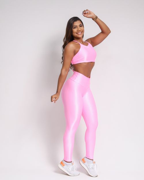 Conjunto Calça Legging Básica Compressão + Top Paula