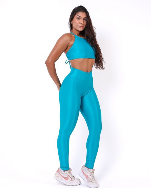 Conjunto Calça Legging Básica Compressão + Top Paula