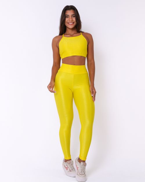 Conjunto Calça Legging Básica Compressão + Top Paula